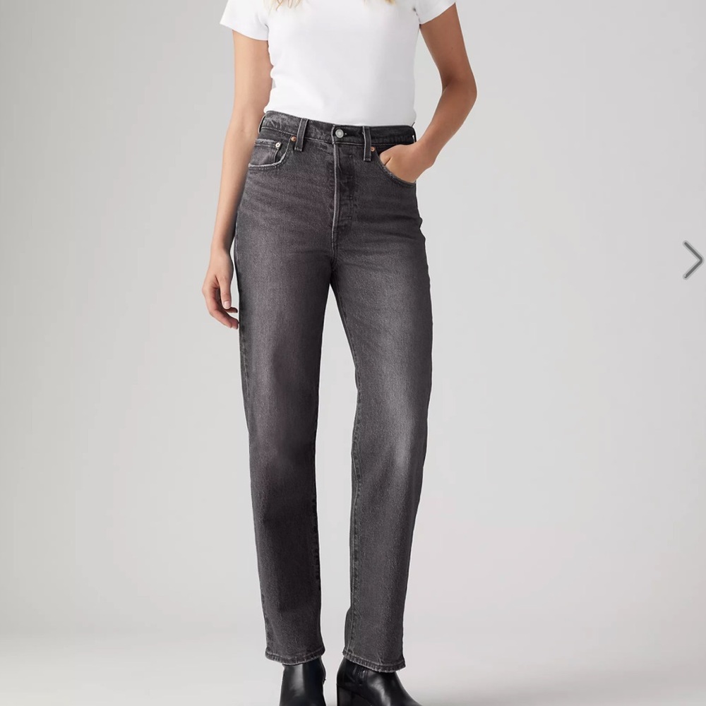 Levi's Gray Straight Leg Jeans for Women